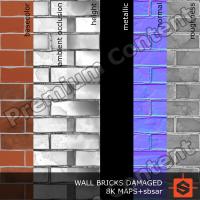 PBR wall brick damaged texture DOWNLOAD